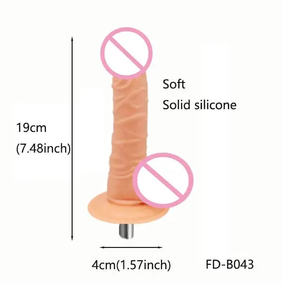 Lifelike Dildo Attachment for Sex Machine with 3 XLR Connector G Spot Sex Toys for Women Masturbation SHOPEZRA L.L.C.