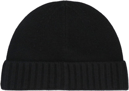 STONE ISLAND Cashmere Hat with Ribbed Cuff and Compass Logo