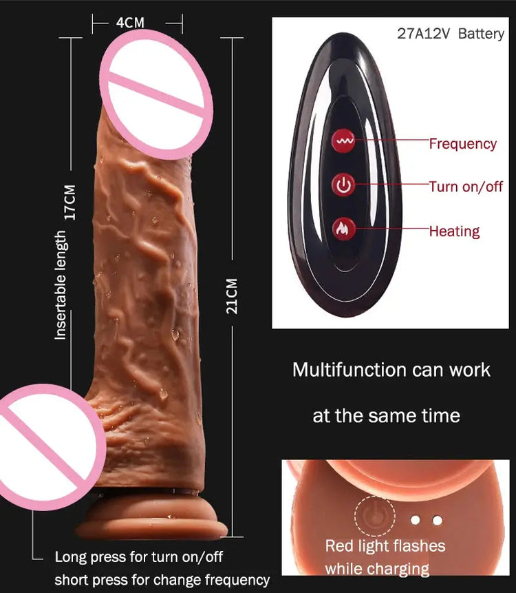 Remote Control Realistic Soft Penis Vibrator Telescopic Dildo Sex Toy for Women Artificial G Spot Thrusting Sexy Toy SHOPEZRA L.L.C.