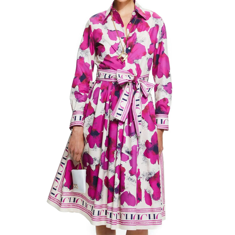 Women Dresses Party Dresses Retro Shirt Dress Long Sleeved Belt Single Row Buckle Layered Skirt Hem Design Casual Dresses SHOPEZRA L.L.C.