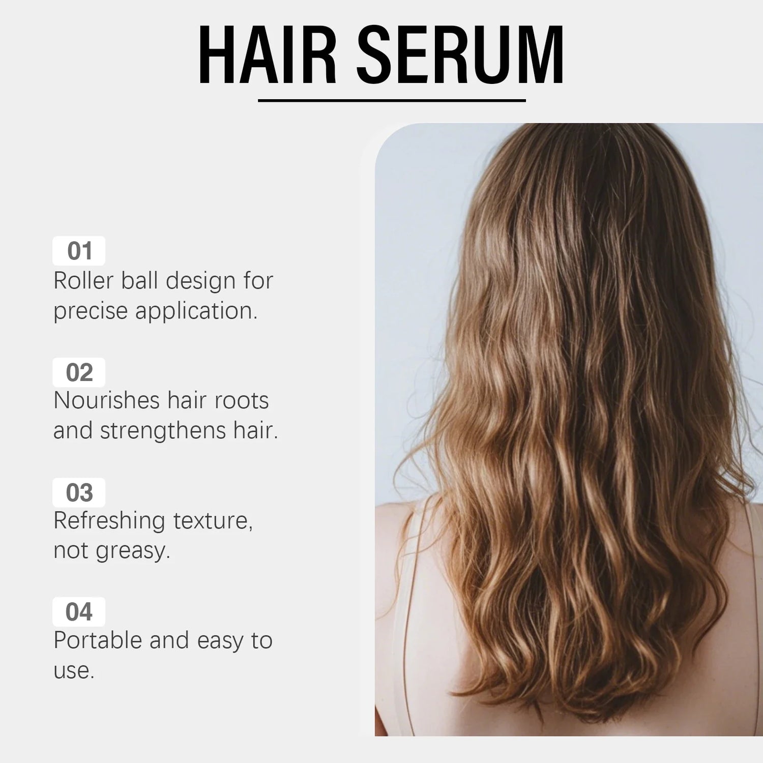 Smoothing Hair Serum - Gentle Hydrating Formula for Frizz-Free, Lightweight &amp; Refreshing Scalp-Safe Daily Hair Care