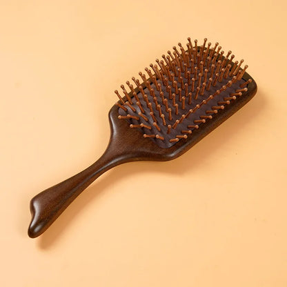 Natural Sandalwood Air Cushion Comb Scalp Massage Hair Brush Women Anti-static Hairdressing Comb for Hair Volume &amp; Curly Hair