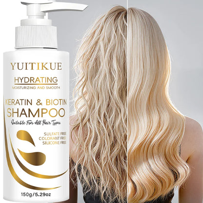 YUITIKUE Keratin &amp; Biotin Hydrating Shampoo | Natural Gentle Formula, Daily Hair Care 150g
