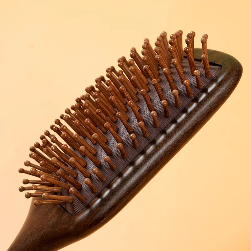 Natural Sandalwood Air Cushion Comb Scalp Massage Hair Brush Women Anti-static Hairdressing Comb for Hair Volume &amp; Curly Hair