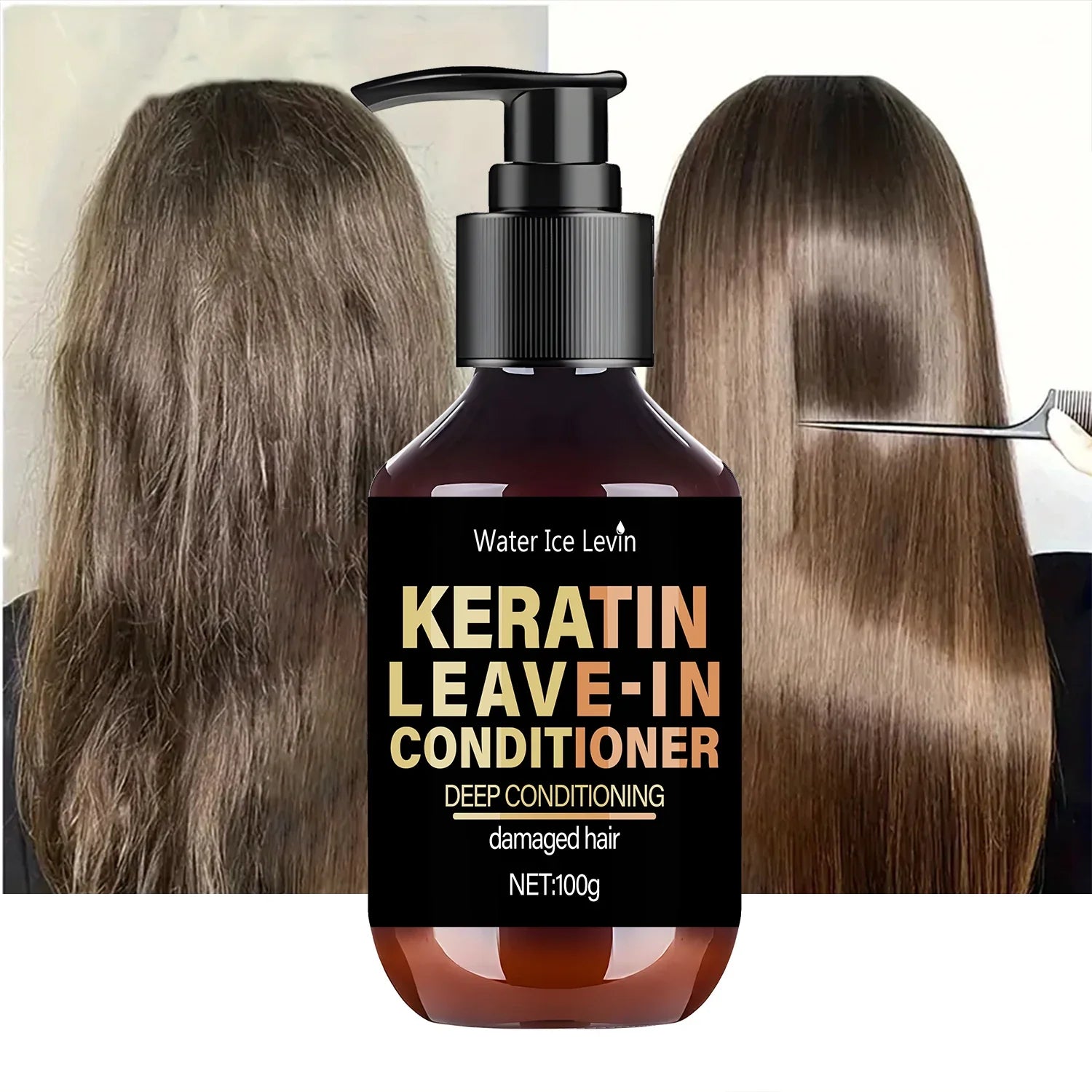 Keratin Leave-In Conditioner with Biotin &amp; Collagen - Repairs Damaged Hair for Deep Moisture, Softness &amp; Shine, Hair Treatment.