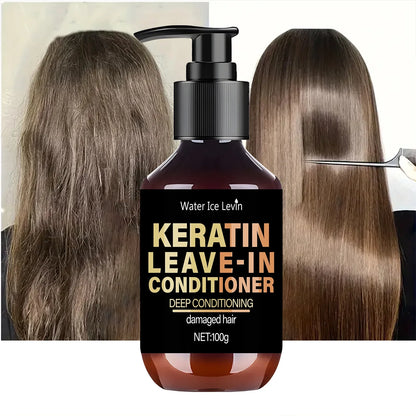 Keratin Leave-In Conditioner with Biotin &amp; Collagen - Repairs Damaged Hair for Deep Moisture, Softness &amp; Shine, Hair Treatment.