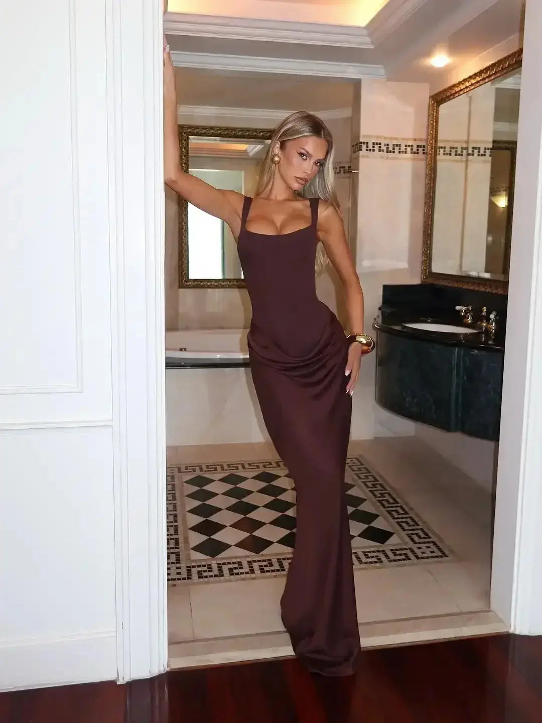 Women Square-neck Halter Mini Dress Sexy Pleated Sleeveless Backless High Waist Bodycon Dresses 2026 New Fashion Party Robes SHOPEZRA L.L.C.
