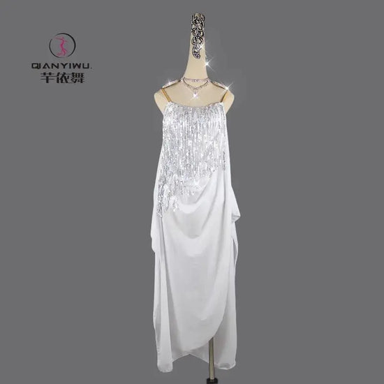 Dress For Dancing Sports Costume Women Latin Practice Dancewear Party Skirt Line Suit Competition Girl Stage Clothes Female Prom SHOPEZRA L.L.C.