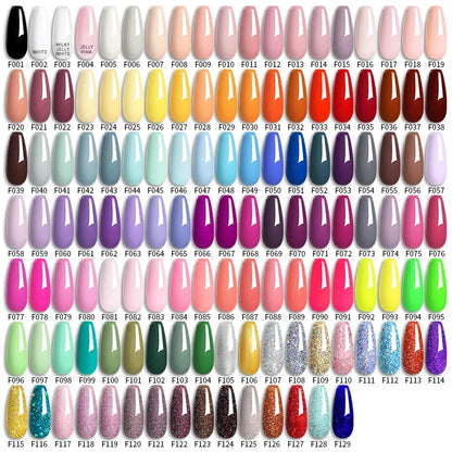 LILYCUTE 6Pcs 7ML Gel DIY Nails Polish Set Bright Pink Nail Charms Soak Off UV LED Gel Varnish Nail Art Design Accessories
