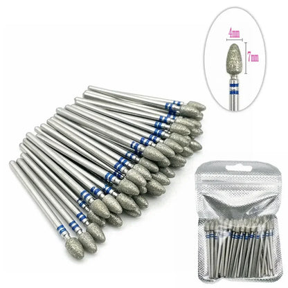 50pc Diamond Nail Drill Cuticle Clean Bit Set Milling Cutter for Manicure Electric  Bits Accessories Dead Skin Remove Tool