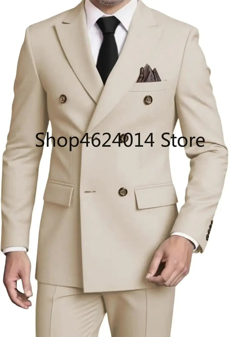 Suits for Men Slim Fit 2 Piece, Mens Double Breasted Suit Tuxedo for Men Wedding Business Prom Formal Suits SHOPEZRA L.L.C.