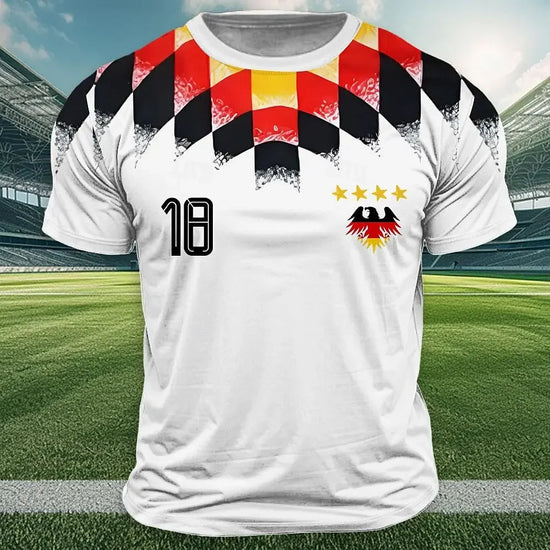 2026 Nationalflaggen-Print T-Shirt für Herren Outdoor Jersey Sport-Oberteile Lässiger O-Neck Lockeres Kurzarm Sommer Deutschland T-Shirts