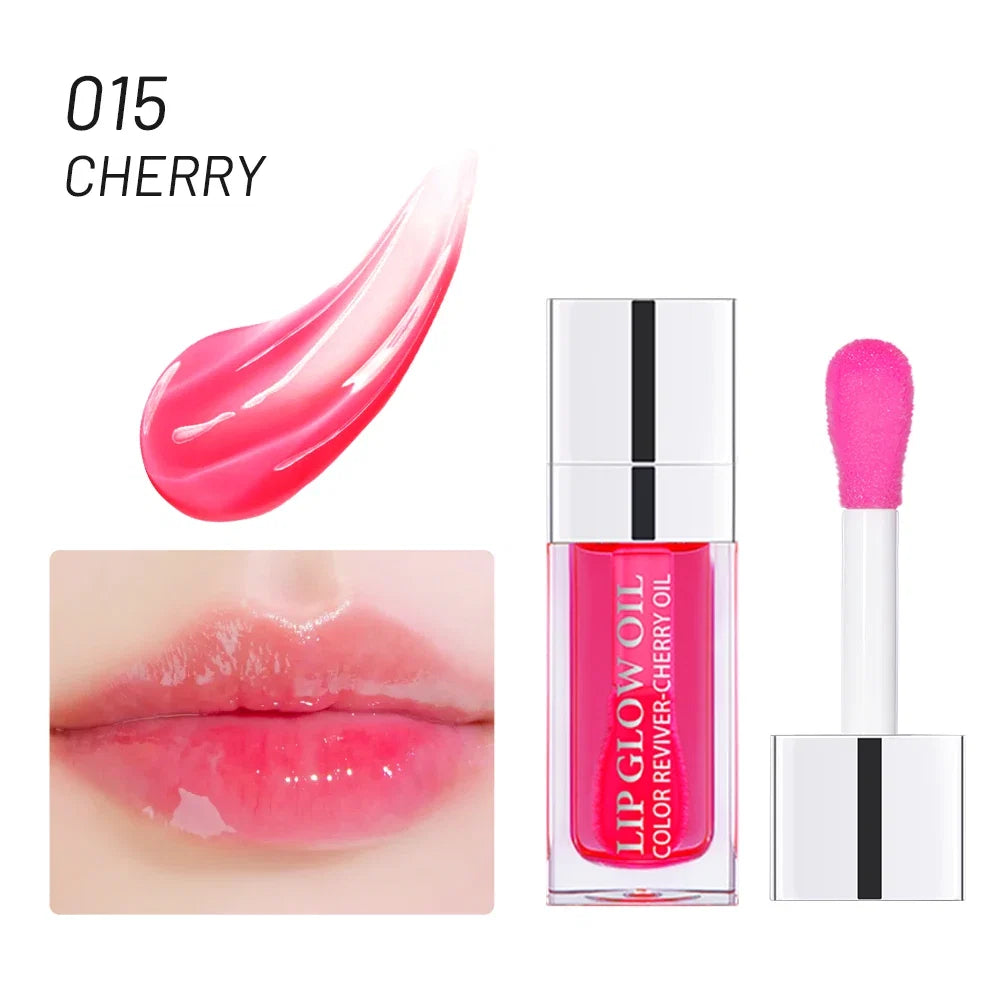 Crystal Jelly Moisturizing Lip Oil Plumping Lip Gloss Makeup Sexy Plump Lip Glow Oil Tinted Lip Plumper