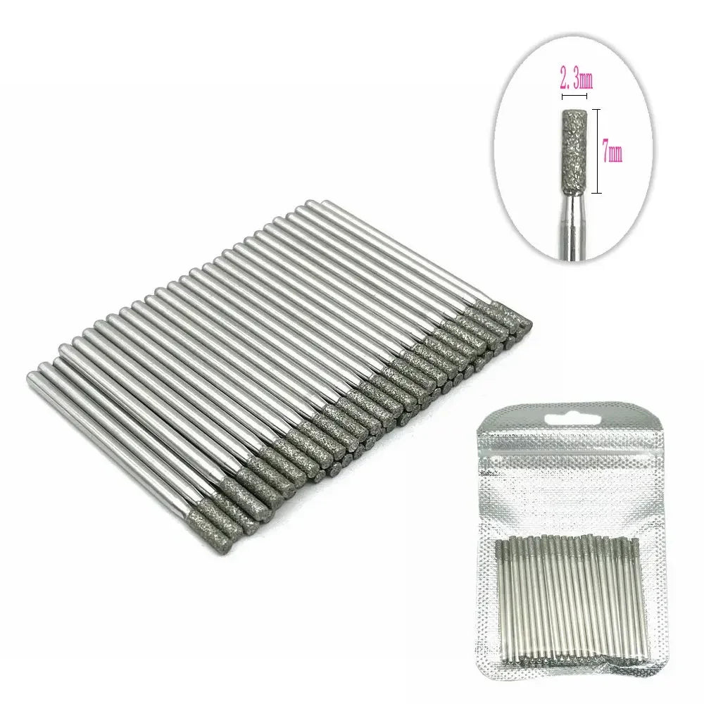 50pc Diamond Nail Drill Cuticle Clean Bit Set Milling Cutter for Manicure Electric  Bits Accessories Dead Skin Remove Tool