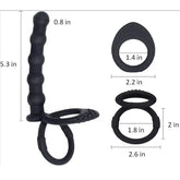 Double Penetration Dildo Dual Stimulation Vibrator for Couples, Anal Beads, G-Spot Massager, Cock Ring, Adult Sex Toys SHOPEZRA L.L.C.