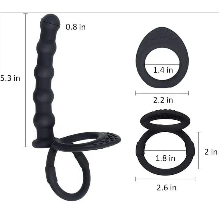 Double Penetration Dildo Dual Stimulation Vibrator for Couples, Anal Beads, G-Spot Massager, Cock Ring, Adult Sex Toys SHOPEZRA L.L.C.
