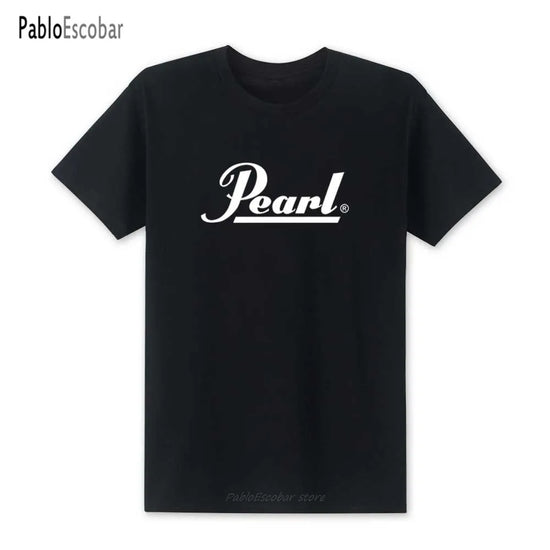 Fashion Drums Marke Herren T-Shirts Sommer Neu Perlen T-Shirt O-Ausschnitt Kurzarm Baumwolle Musik T-Shirts Tops