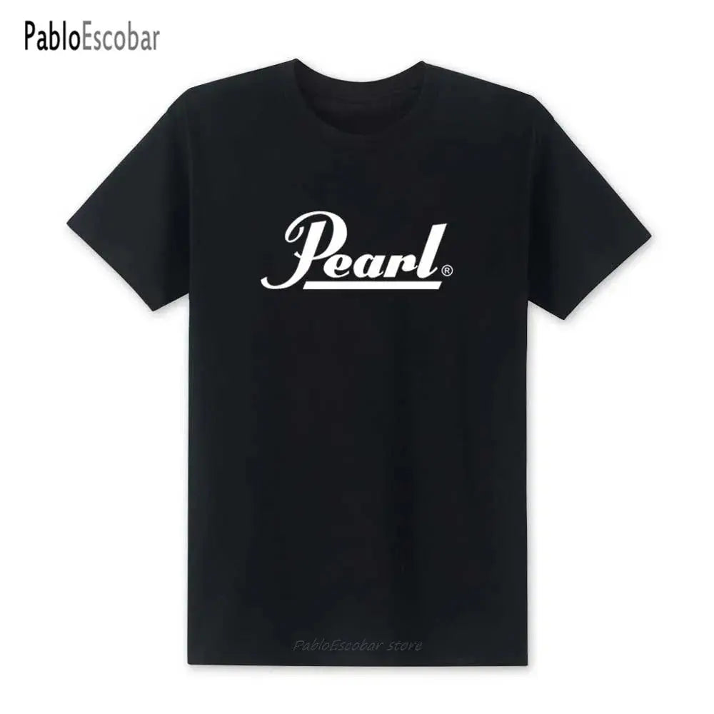 Fashion Drums Brand Men T Shirts Summer New Pearl T Shirt O-neck Short Sleeve Cotton Music T-shirts Top Tees SHOPEZRA L.L.C.