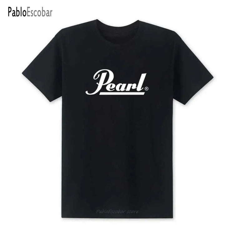 Fashion Drums Brand Men T Shirts Summer New Pearl T Shirt O-neck Short Sleeve Cotton Music T-shirts Top Tees SHOPEZRA L.L.C.