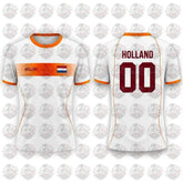 Netherlands Flag Print Football Jersey Family Style Adult Casual Outdoor Support Gift Breathable Short Sleeved Sports Jersey Top SHOPEZRA L.L.C.