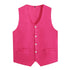 Kids Boys Girls Button Volunteer Vest Solid Color V Neck Sleeveless Waistcoat Volunteers School Camp Activities Uniform SHOPEZRA L.L.C.