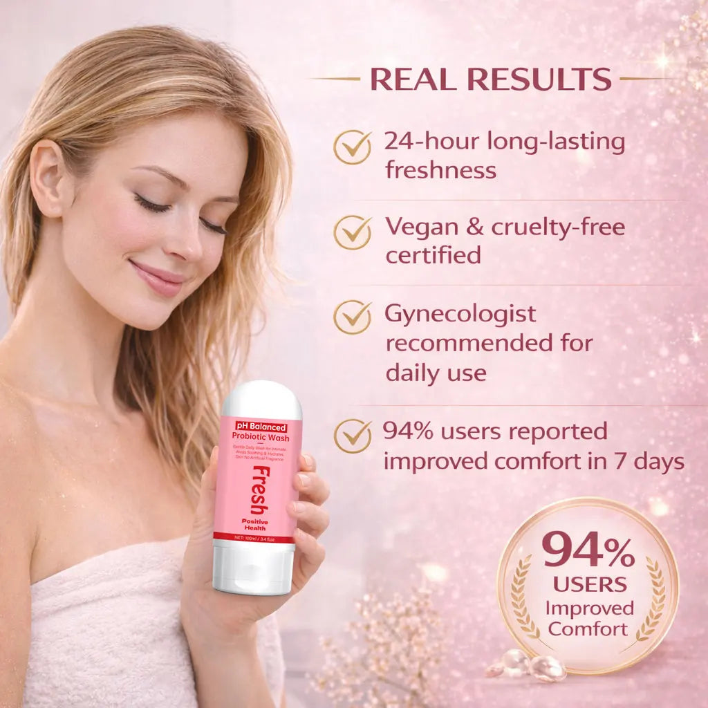 pH Balanced Probiotic Wash Odor Control, pH Balance, Dryness &amp; Support for Intimate Areas Probiotics &amp; Lactic Acid ,100ml