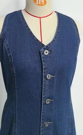 Denim Dress Women Mid Length Dresses Vest Vestidos Y2k Streetwear Elegant Splice Party Night Work V Neck Sleeveless Tight Waist SHOPEZRA L.L.C.