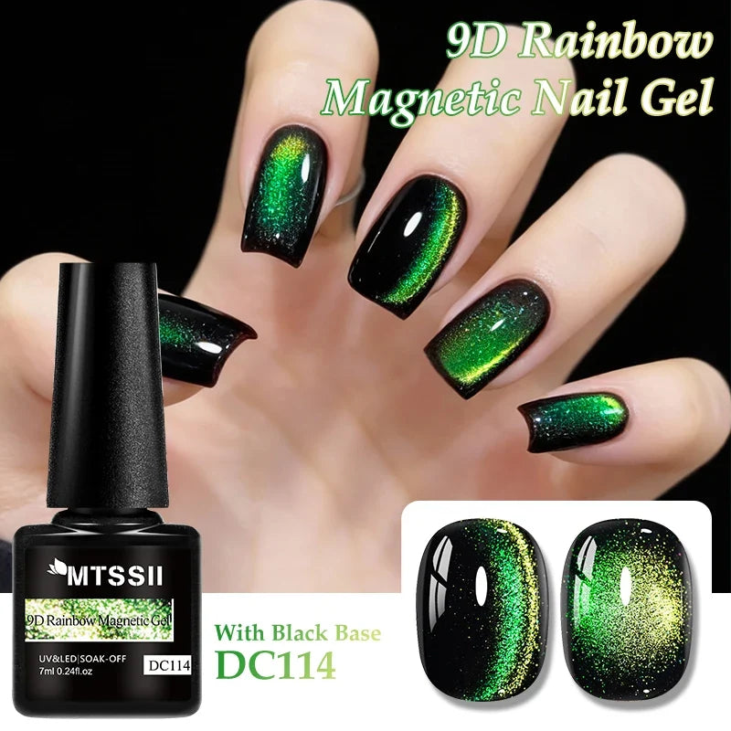 9D Rainbow Cat Magnetic Gel Nail Polish Chameleon Galaxy Effect Magnetic Semi Permanent Soak Off UV Gel Varnish Nail Supplies
