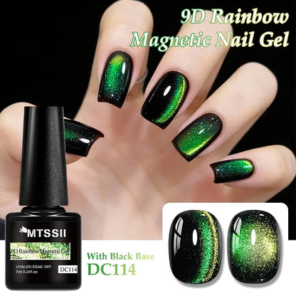 9D Rainbow Cat Magnetic Gel Nail Polish Chameleon Galaxy Effect Magnetic Semi Permanent Soak Off UV Gel Varnish Nail Supplies
