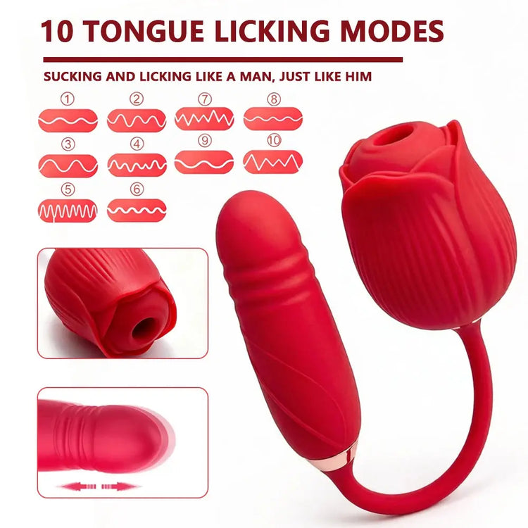 Silicone Sucking Thrusting Dildo Vibrator for Women Nipple Clit Stimulator Vibrating Egg Tongue Licking Clitoris Sucker Sex Toys SHOPEZRA L.L.C.