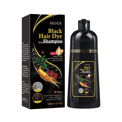 100ml Black Hair Shampoo 3 In1 Hair Dye Shampoo Repairing and Softening Shampoo Moisturizing Cleaning Hair Care for Women Men