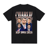 Charlie Kirk Printed Graphic T Shirt Short Sleeve Charlie Kirk RIP 1993–2025 T-shirt Funny Vintage Tee Men&