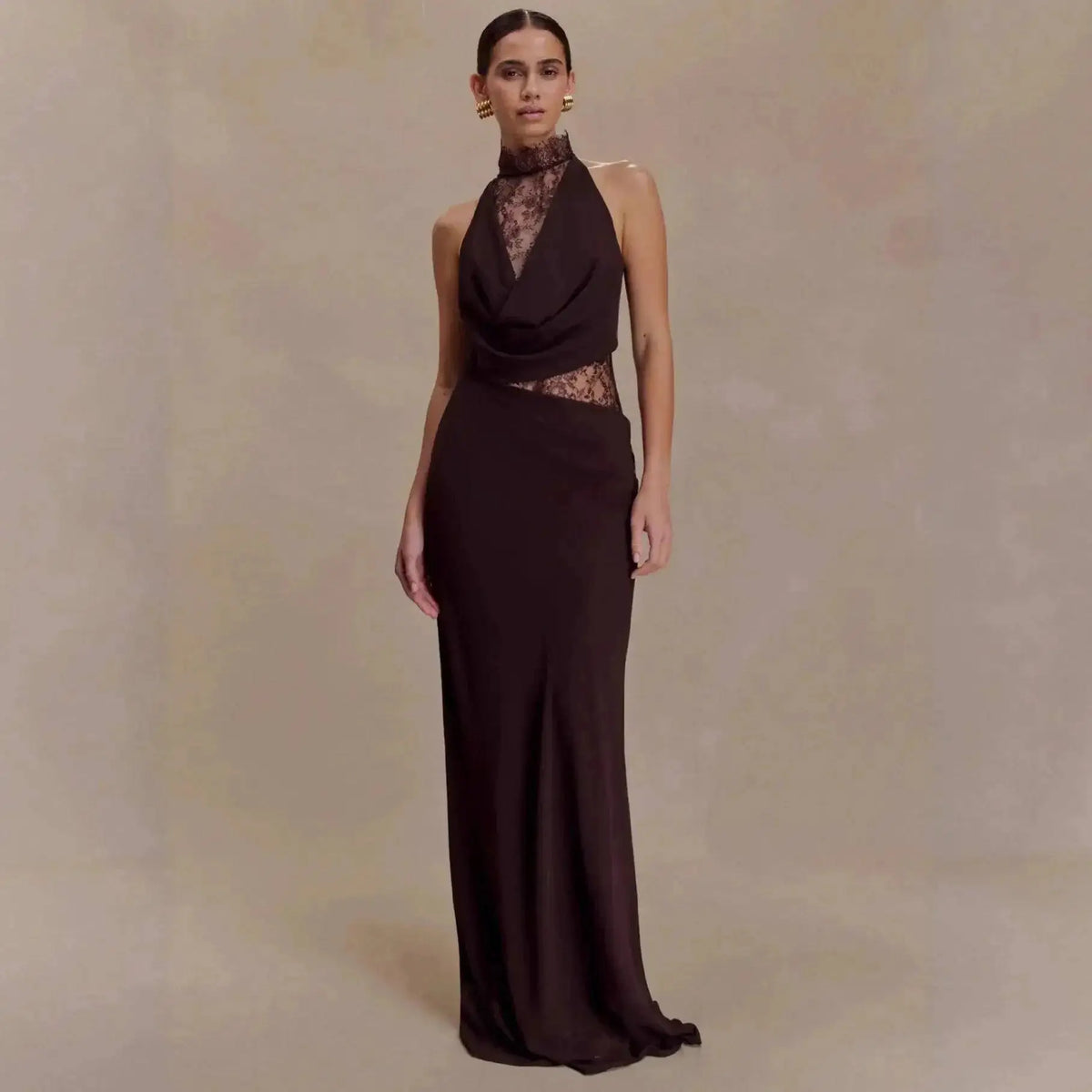 Women Lace Patchwork Sleeveless Pleated Dress Elegant Off-shoulder See Through Long Dresses 2026 Lady Evening Party Vestidos by Dropshipman