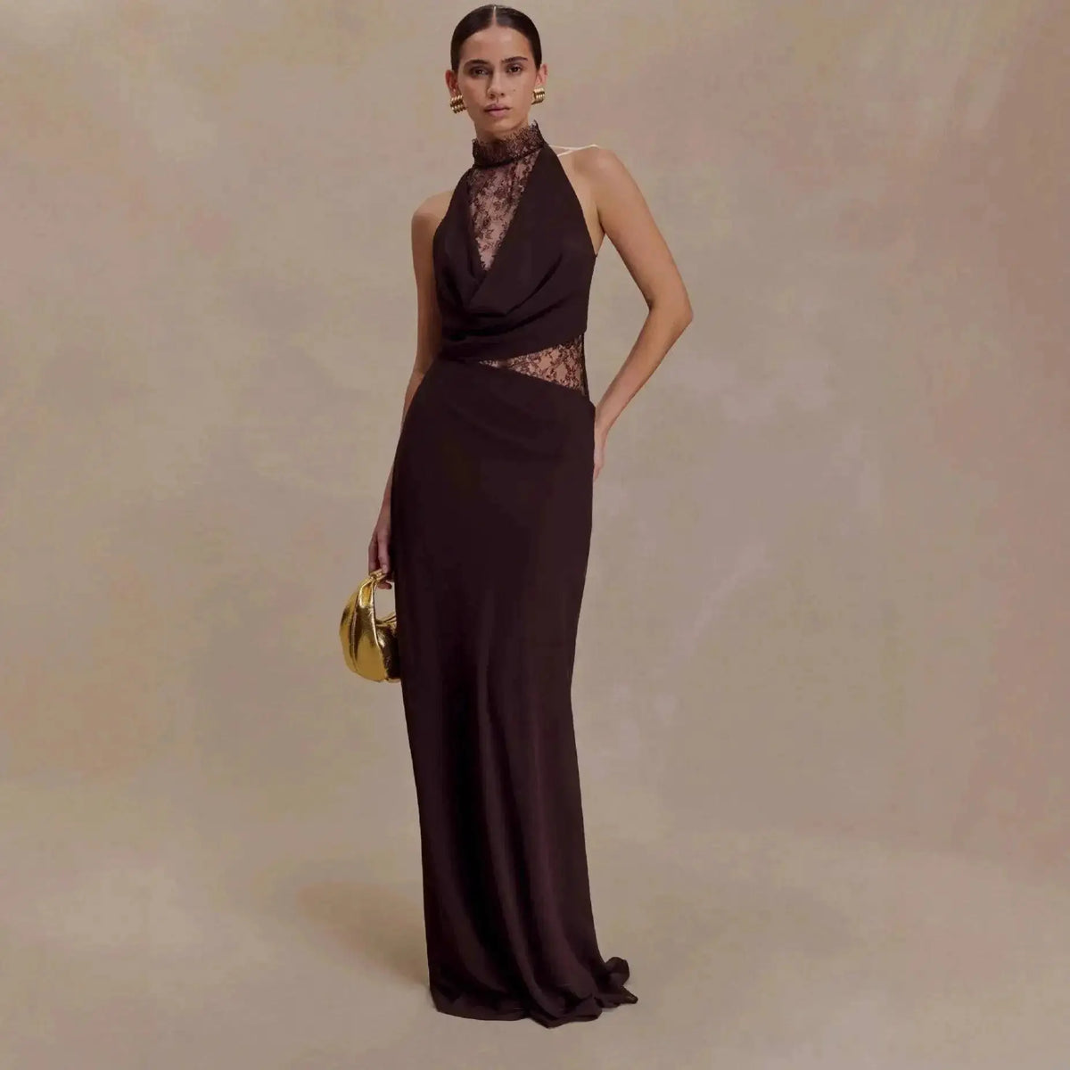 Women Lace Patchwork Sleeveless Pleated Dress Elegant Off-shoulder See Through Long Dresses 2026 Lady Evening Party Vestidos by Dropshipman