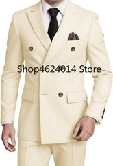 Suits for Men Slim Fit 2 Piece, Mens Double Breasted Suit Tuxedo for Men Wedding Business Prom Formal Suits SHOPEZRA L.L.C.