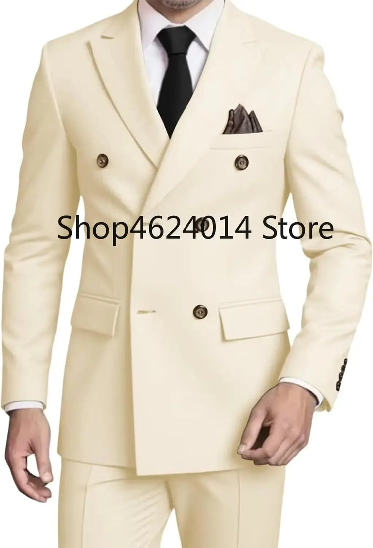 Suits for Men Slim Fit 2 Piece, Mens Double Breasted Suit Tuxedo for Men Wedding Business Prom Formal Suits SHOPEZRA L.L.C.