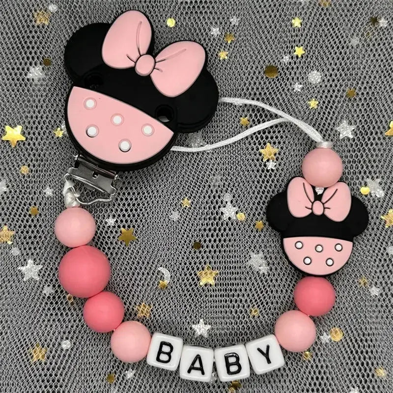 2026 Custom Name Baby Pacifier Clips Chain Silicone Beads Teether Toys Dummy Holder Russian English Name Pacifier Chain Newborn SHOPEZRA L.L.C.