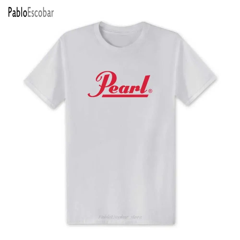 Fashion Drums Brand Men T Shirts Summer New Pearl T Shirt O-neck Short Sleeve Cotton Music T-shirts Top Tees SHOPEZRA L.L.C.