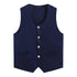 Kids Boys Girls Button Volunteer Vest Solid Color V Neck Sleeveless Waistcoat Volunteers School Camp Activities Uniform SHOPEZRA L.L.C.