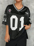 American Sports Fashion V-Neck T-Shirt Street Y2K Hip-Hop Jersey Women&