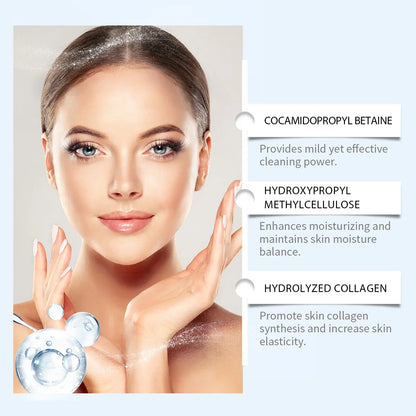 Collagen Facial Cleanser Mousse Deep Cleansing Skincare Controls Oil Moisturizing Firming Face Wash Foam Cleanser Skin Care