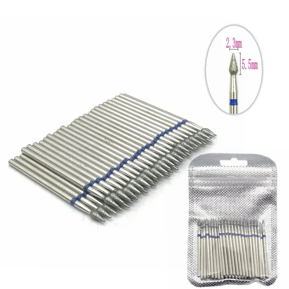 50pc Diamond Nail Drill Cuticle Clean Bit Set Milling Cutter for Manicure Electric  Bits Accessories Dead Skin Remove Tool