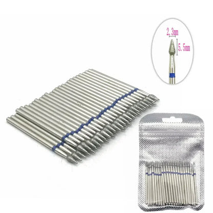 50pc Diamond Nail Drill Cuticle Clean Bit Set Milling Cutter for Manicure Electric  Bits Accessories Dead Skin Remove Tool