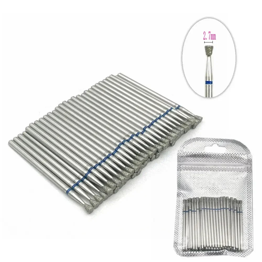 50pc Diamond Nail Drill Cuticle Clean Bit Set Milling Cutter for Manicure Electric  Bits Accessories Dead Skin Remove Tool