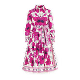 Women Dresses Party Dresses Retro Shirt Dress Long Sleeved Belt Single Row Buckle Layered Skirt Hem Design Casual Dresses SHOPEZRA L.L.C.