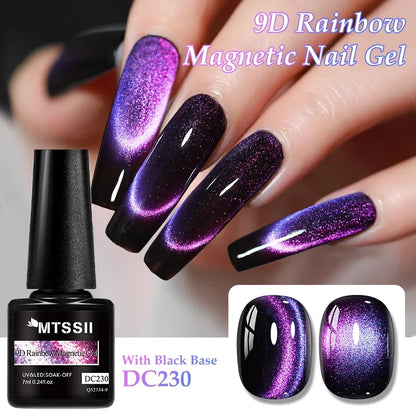 9D Rainbow Cat Magnetic Gel Nail Polish Chameleon Galaxy Effect Magnetic Semi Permanent Soak Off UV Gel Varnish Nail Supplies