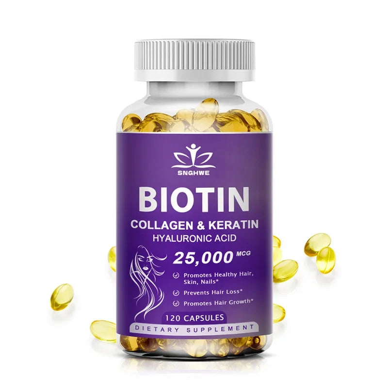 Free Sipping Biotin &amp; Collagen Supplement Nails,Shiny Hair,  Skin,Vegetarian Capsules Beauty Health