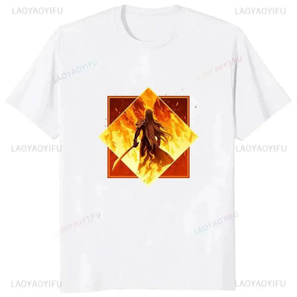Japan Game Final Fantasy Creative Printed Cloud Strife Tshirt VII Remake Harajuku Anime Man T-shirt Causal Hipster Comfort Tees by Dropshipman