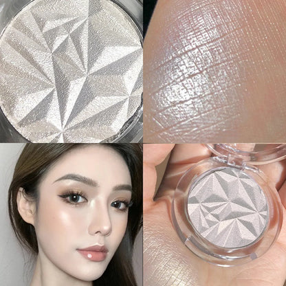 Shimmer Diamond Glow Highlighter 2-Color Palette – Brighten &amp; Contour, Radiant Skin, Natural Glow for Festival &amp; Daily Makeup