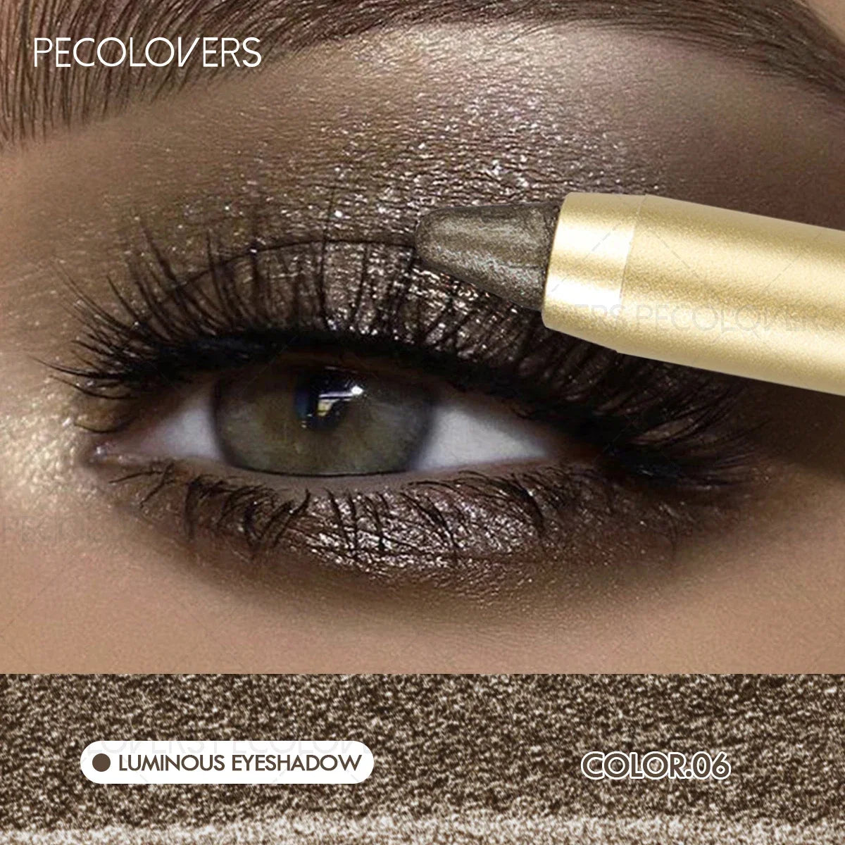 Smudge-Proof &amp; Waterproof Eyeshadow Stick,Dual-Ended Eye with Shadow Stick,Sponge Brush,Glitter &amp; Matte Finishes